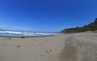 Sandy beach in California on a sunny day