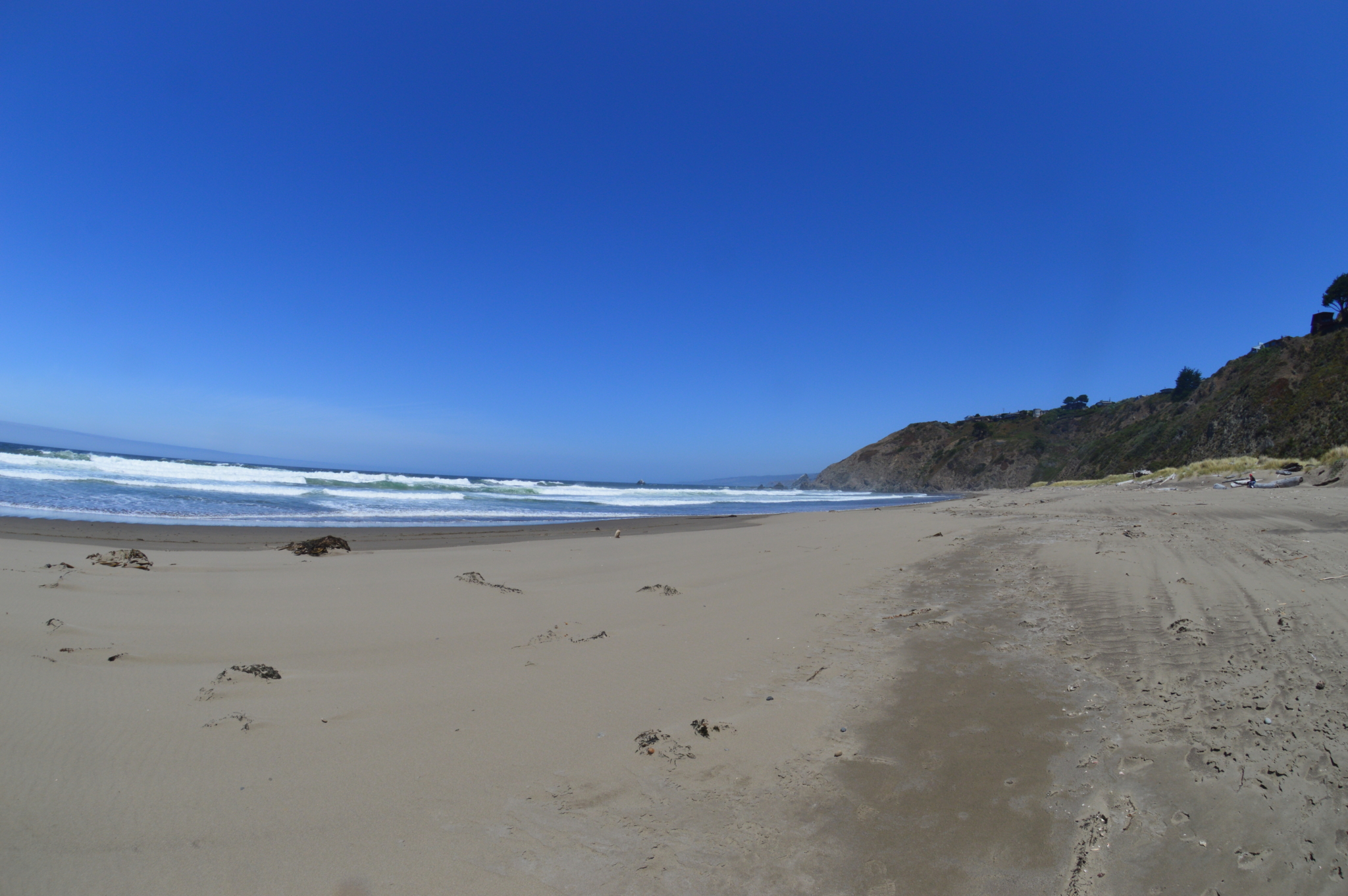 Sandy beach in California on a sunny day